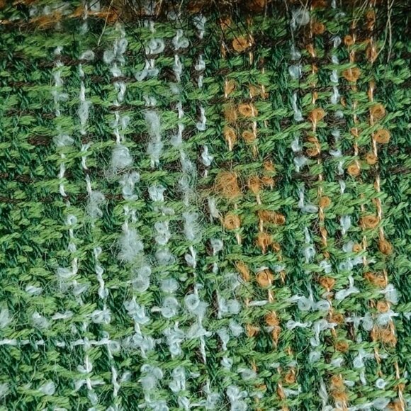 Vintage Harve Benard Fur Collared Trim Wool Blend Green Tweed Blazer Jacket 6 - Picture 13 of 15